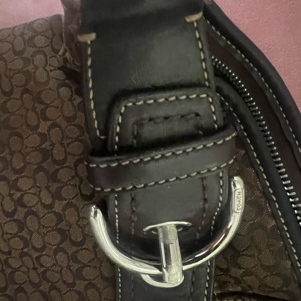 Coach Signature Logo Shoulder Bag Brown